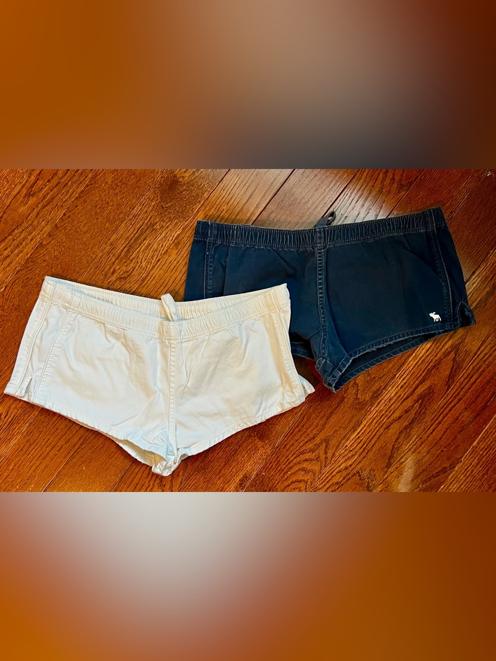 Abercrombie & Fitch Women's Mini Cotton Navy & White Shorts Duo. Size Small.